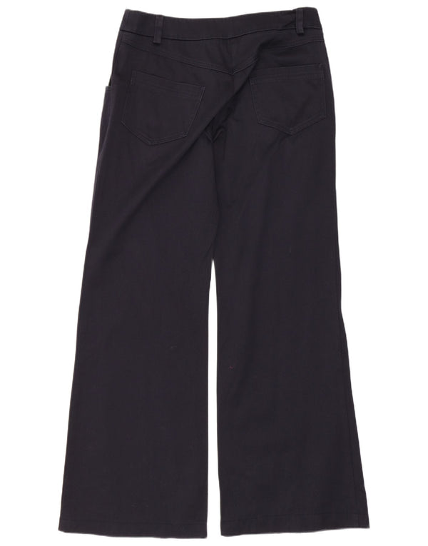 Max & Co. Pantalon décontracté à jambe large pour femme UK 8 Small W28 L28 Bleu marine
