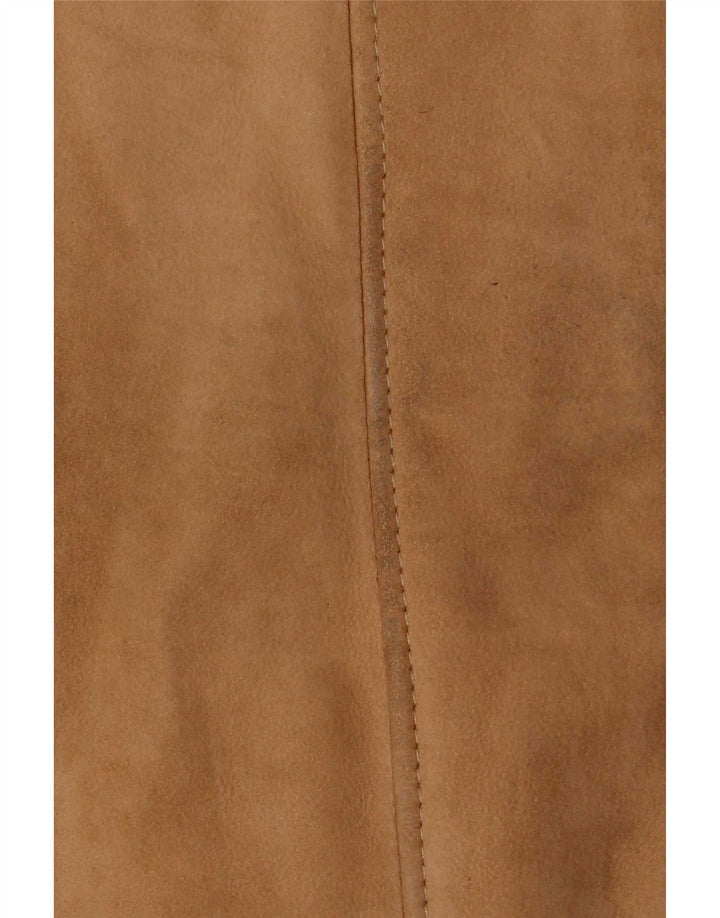 Giubbotto in shearling con cappuccio da donna vintage UK 12 Beige medio