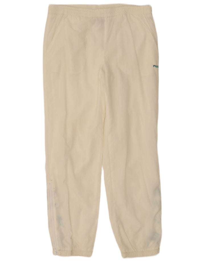 FILA Mens Tracksuit Trousers Joggers IT 48 Medium  Off White Polyamide