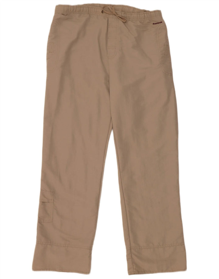 Reebok Dame Cargo Træningsdragt Bukser UK 12 Medium Beige Nylon