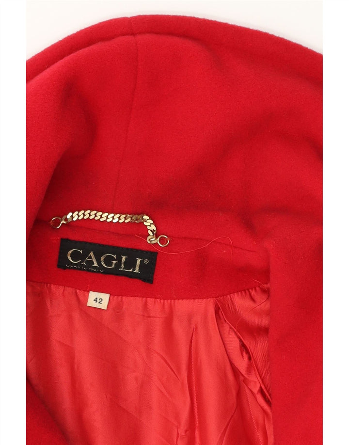 CAGLI Womens Oversized Overcoat EU 42 Large Red Virgin Wool Vintage Cagli and Second-Hand Cagli from Messina Hembry 