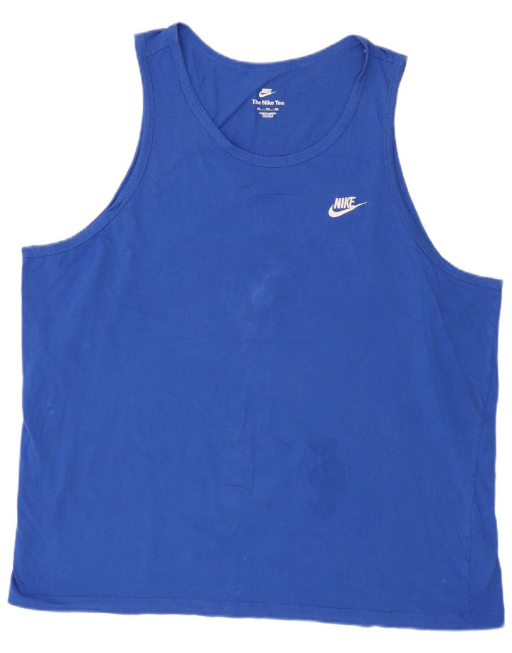 Nike Débardeur Homme 2XL Bleu Coton