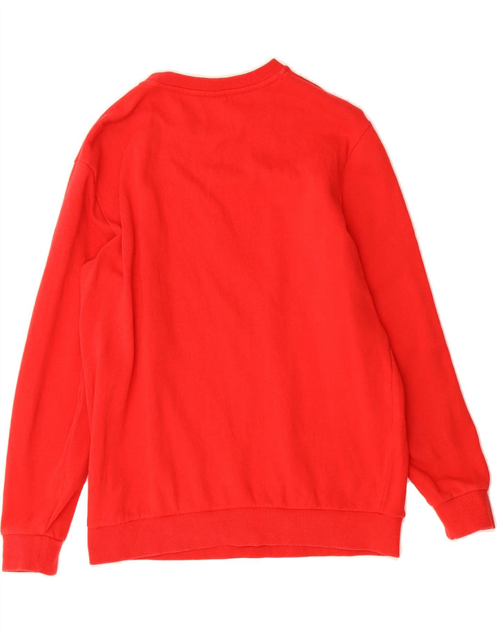 FILA Mens Graphic Sweatshirt Jumper Small Red Colourblock Polyester Vintage Fila and Second-Hand Fila from Messina Hembry 