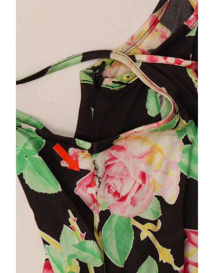 SWISH Womens Sundress IT 44 Medium Black Floral Vintage Swish and Second-Hand Swish from Messina Hembry 