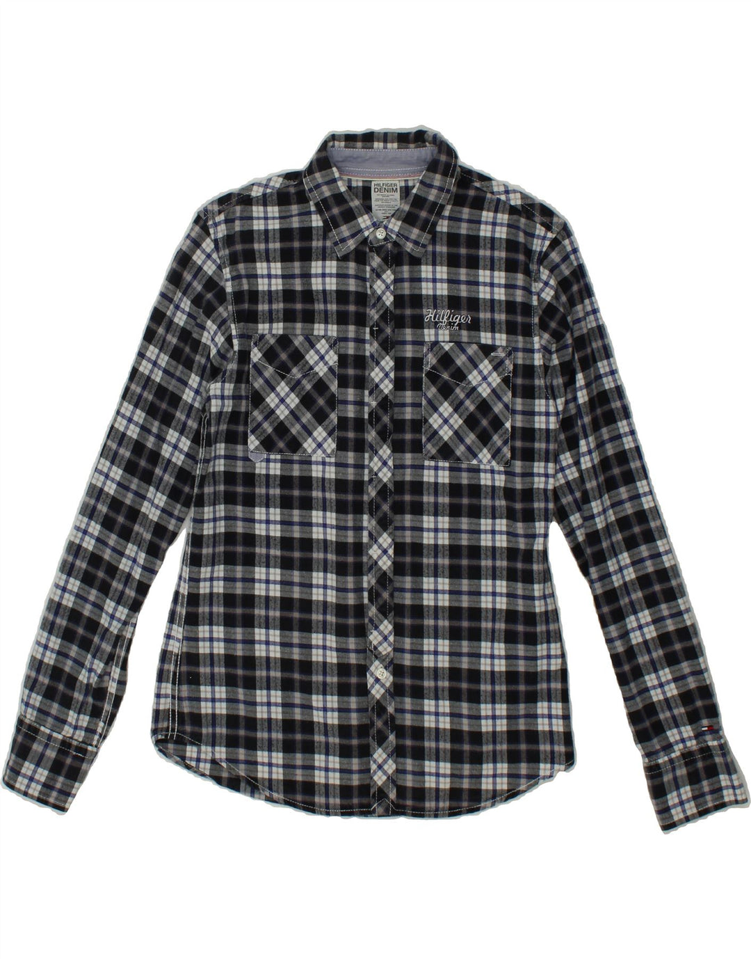 TOMMY HILFIGER Mens Shirt Small Black Check Cotton Vintage Tommy Hilfiger and Second-Hand Tommy Hilfiger from Messina Hembry 
