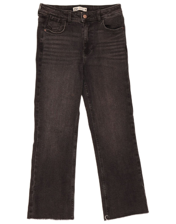 Zara Damen Straight Jeans EU 36 XS W26 L27 Graue Baumwolle