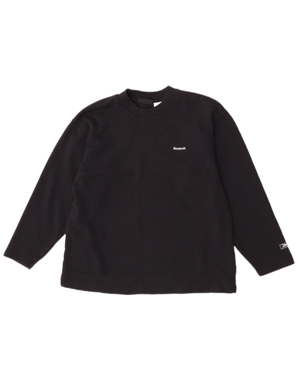 Reebok Damen Sweatshirt Pullover UK 12 Medium Schwarz Polyester