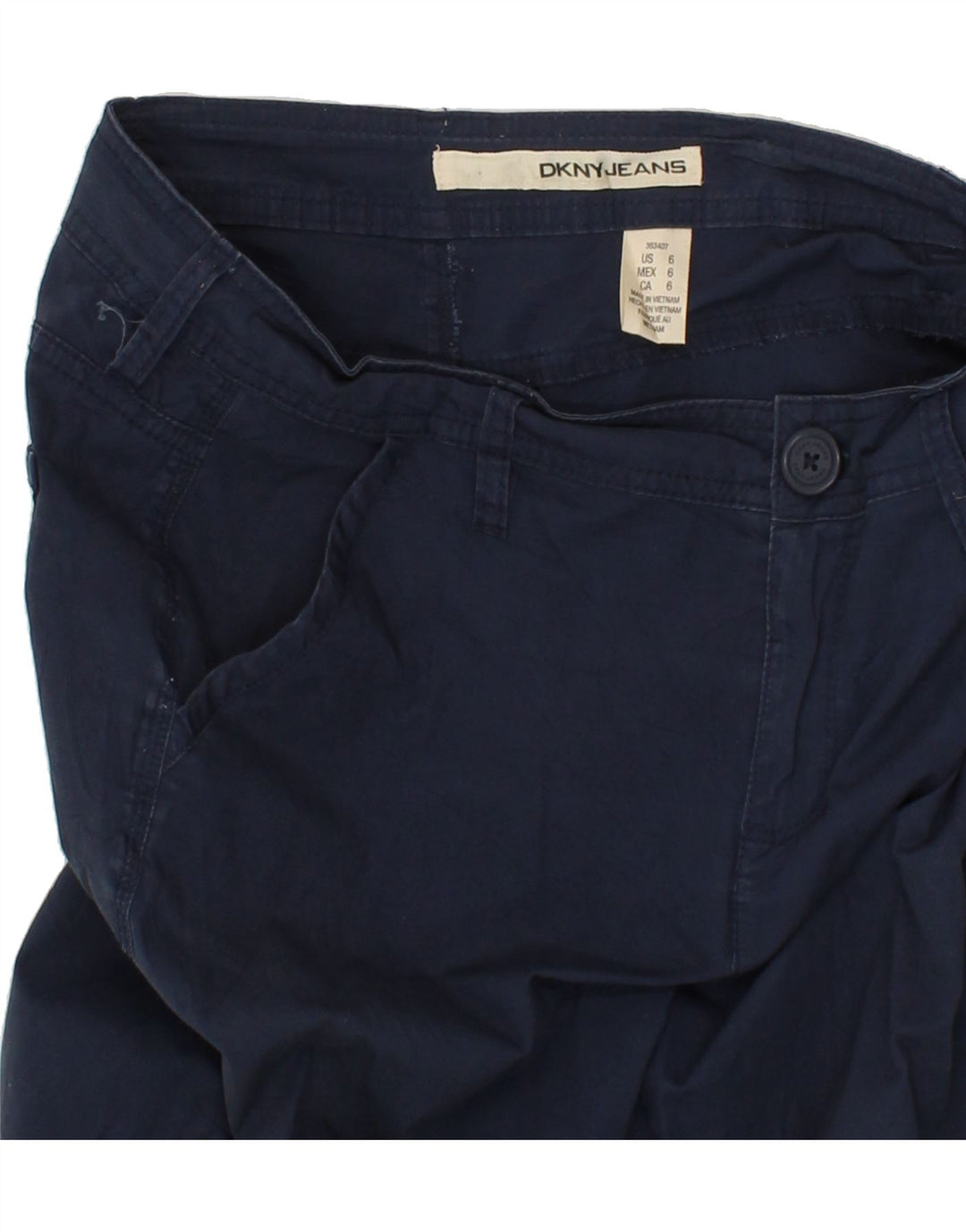 DKNY Womens Bermuda Cargo Shorts US 6 Medium W30  Navy Blue Vintage Dkny and Second-Hand Dkny from Messina Hembry 