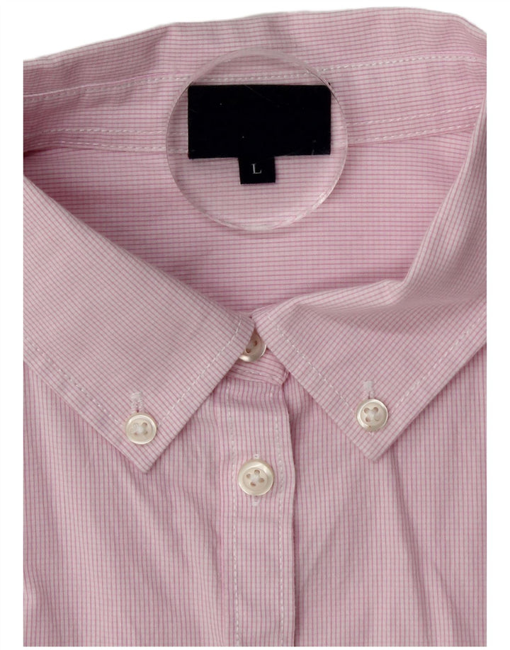 Kappa Womens Shirt UK 16 Large Pink Check Cotton