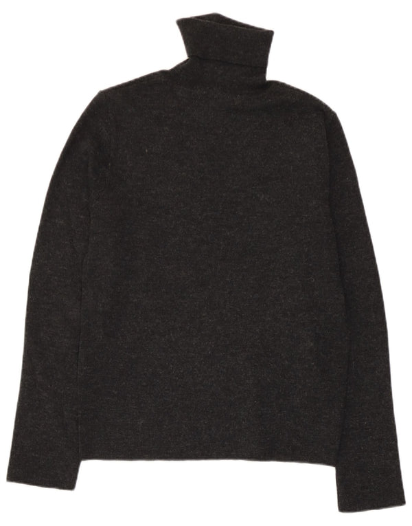 Zara Womens Roll Neck Jumper Sweater UK 12 Medium Grey Flecked Acrylic