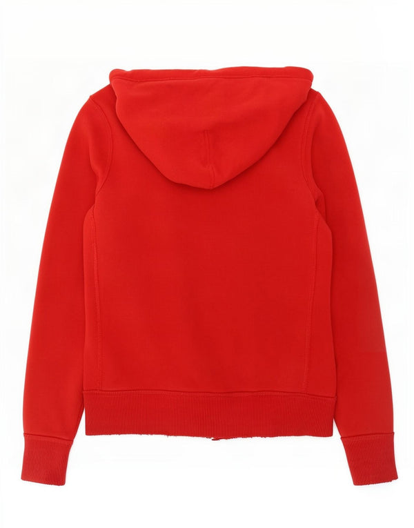 Abercrombie & Fitch Mens Distressed Graphic Zip Hoodie Sweater Medium Red