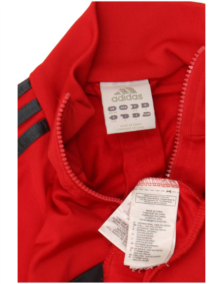 Jachetă de trening pentru bărbați ADIDAS Marea Britanie 38/40 Poliester Colorblock Roșu Mediu