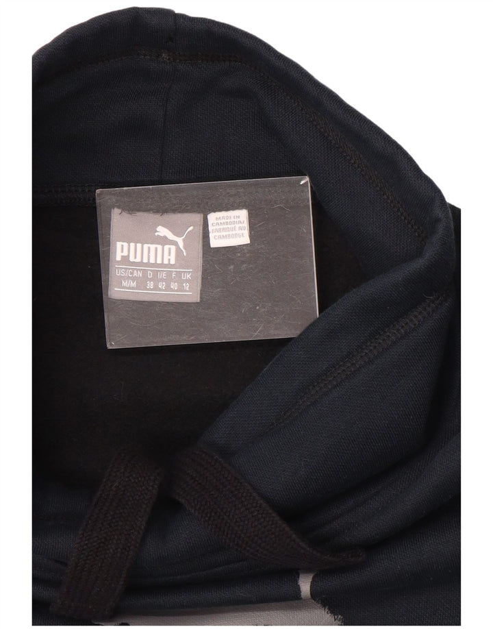 PUMA Womens Graphic Sweatshirt Jumper UK 12 Medium Navy Blue