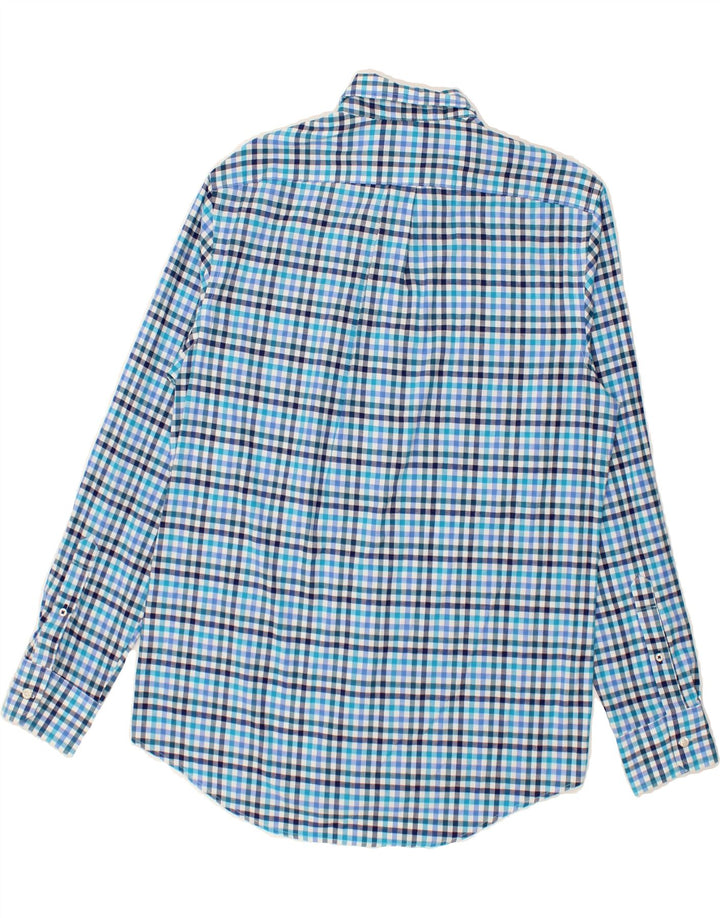 IZOD Mens Shirt Medium Blue Check Cotton Vintage Izod and Second-Hand Izod from Messina Hembry 