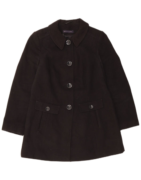 Marks & Spencer Womens Regular Fit Overcoat UK 10 Small Black Polyester