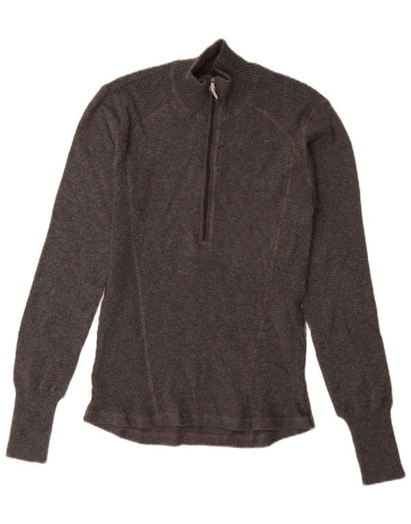 Męski sweter zapinany na zamek Eddie Bauer, mały, szary, bawełniany