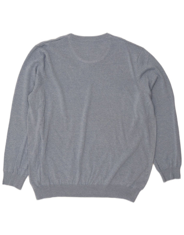 Lacoste Mens V-Neck Jumper Sweater Size 8 3XL Blue Cotton