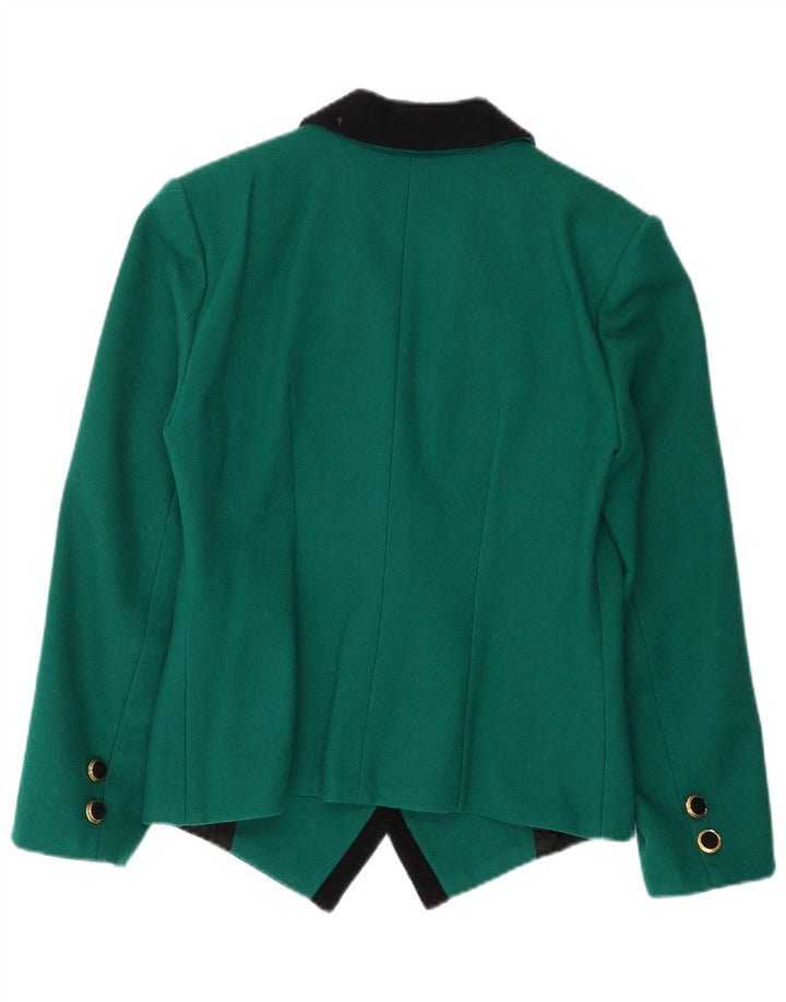 Vintage Womens Double Breasted Blazer Jacket UK 14 Medium Green