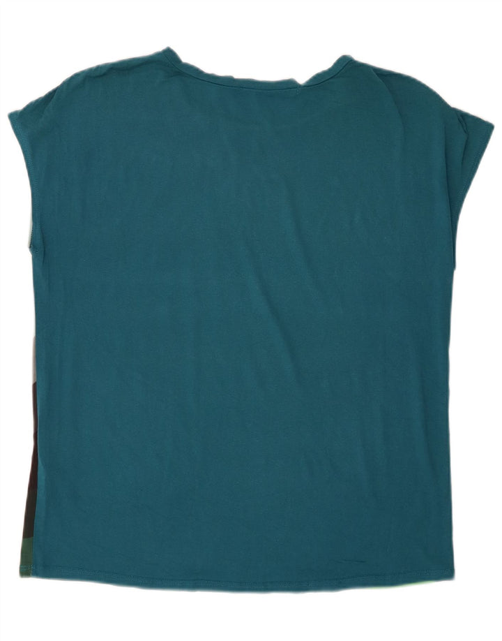 Desigual Dame Grafisk T-Shirt Top UK 14 Medium Flerfarvet