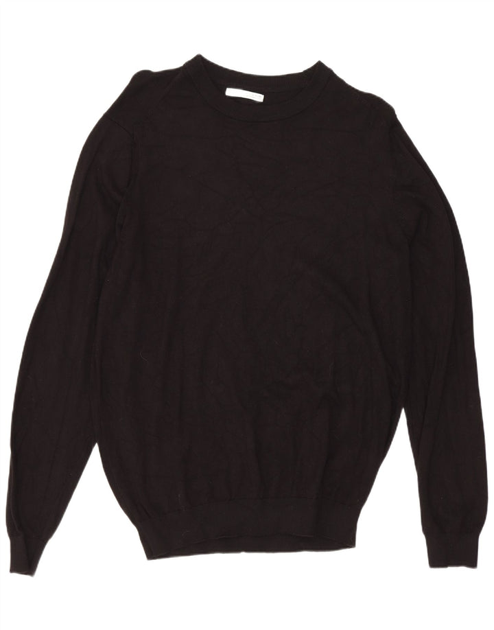 Maglione Zara da uomo con scollo a barca, colore nero medio