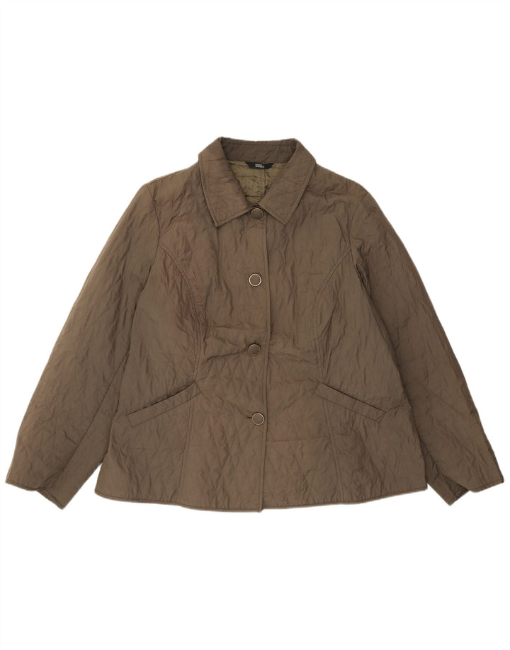 Marks & Spencer Womens Quilted Jacket UK 22 3XL Green Polyester