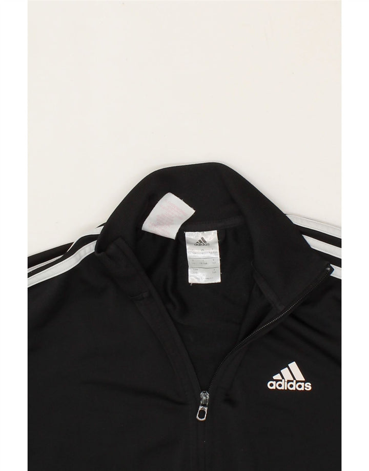 ADIDAS Boys Tracksuit Top Jacket 13-14 Years Black Polyester Vintage Adidas and Second-Hand Adidas from Messina Hembry 