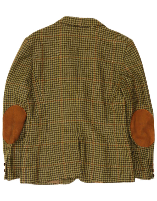 Vintage herre 3-knaps blazerjakke IT 44 Medium Green Houndstooth