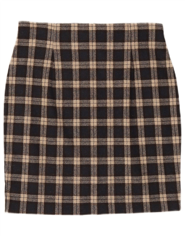 Vintage Womens Pencil Skirt W30 Medium Black Check