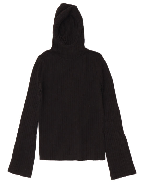 Zara Mujer Jersey con Capucha Jersey UK 8 Small Viscosa Negra