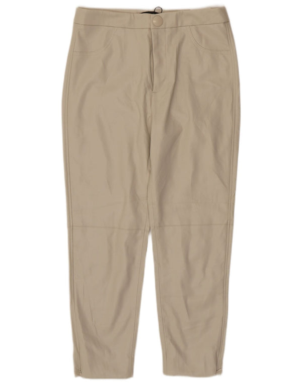 Zara Womens High Waist imiteret læder Leggings Large W30 L24 Beige