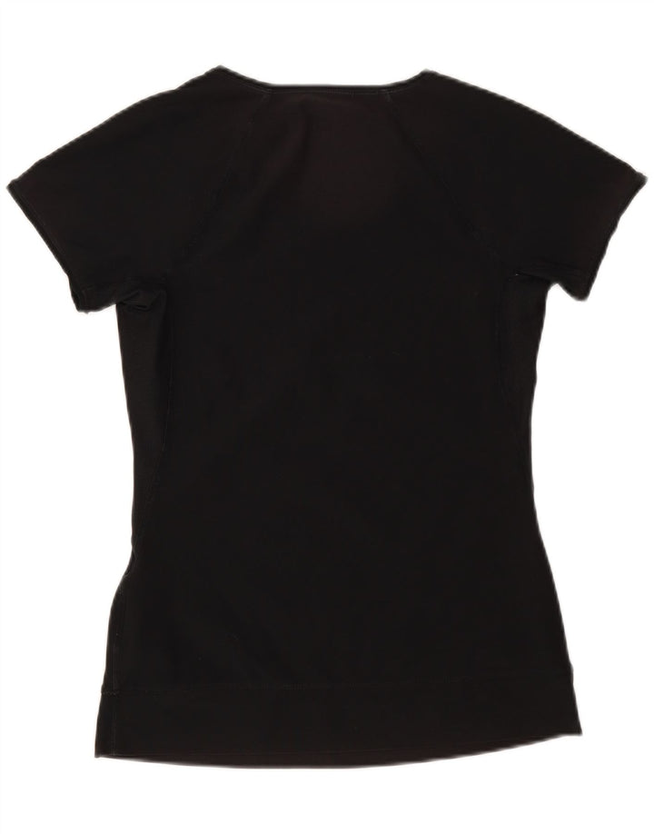 Nike Womens Dri Fit T-Shirt Top UK 12/14 Medium Black Polyester