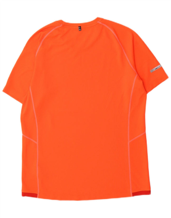 Nike Mens Dri Fit T-Shirt Top Medium Orange Colourblock Polyester