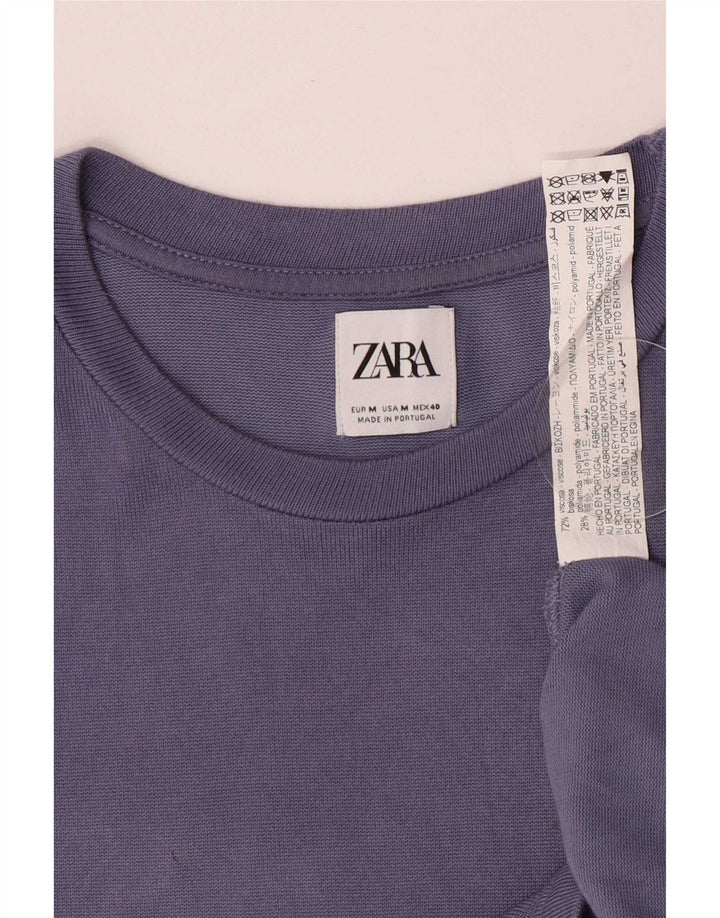 Zara Herren T-Shirt Top Medium Lila Viskose