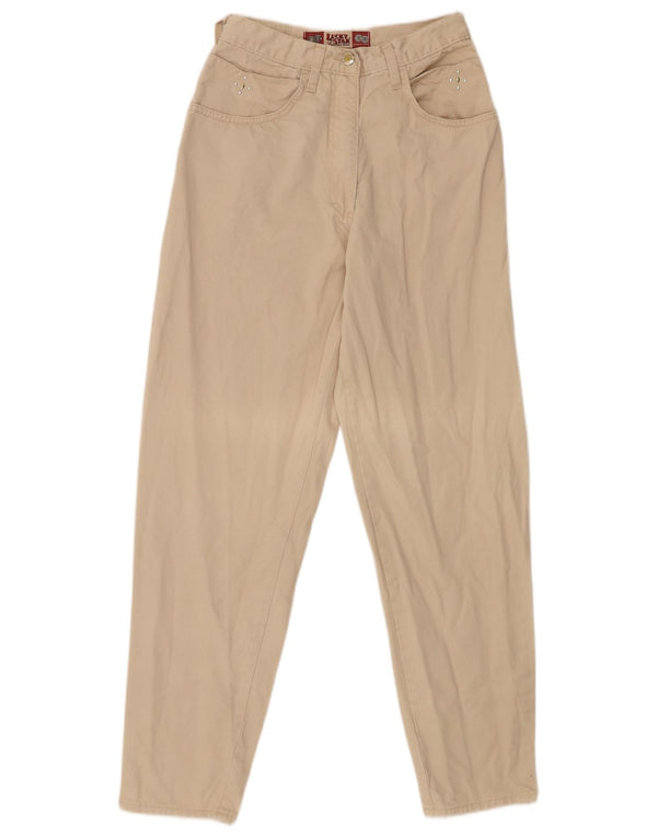 Lucky Star Dame tilspidsede Casual Bukser IT 38 XS W24 L30 Beige Bomuld