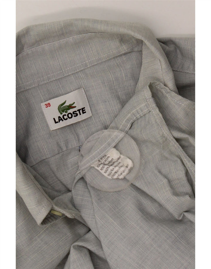 Lacoste Mens Shirt Size 39 Medium Grey Cotton
