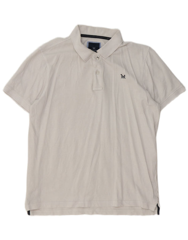 Crew Clothing Mens Polo Shirt Large White Cotton