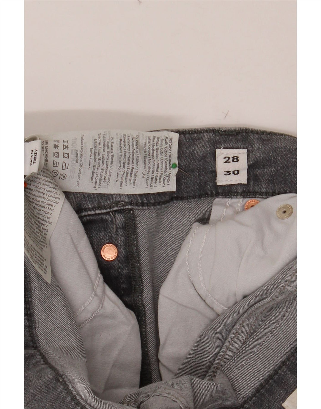 JACK & JONES Mens Slim Jeans W28 L30 Grey Cotton