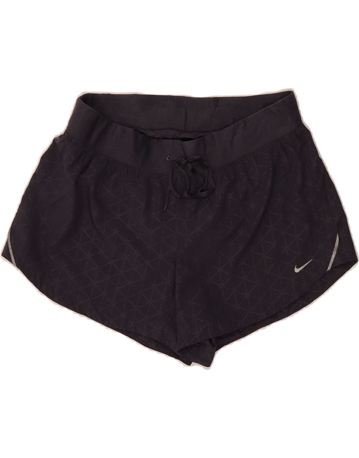 NIKE Womens Dri Fit Sport Shorts UK 14 Medium Black Geometric Polyester Vintage Nike and Second-Hand Nike from Messina Hembry 