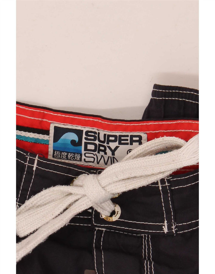Superdry Mens Graphic Swimming Shorts Medium Navy Blue Polyester