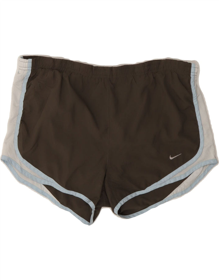 NIKE Womens Sport Shorts UK 14 Medium  Grey Colourblock Polyester Vintage Nike and Second-Hand Nike from Messina Hembry 