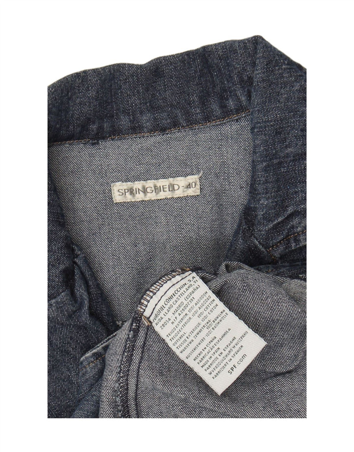 SPRINGFIELD Womens 1 Button Denim Blazer Jacket EU 40 Medium Blue Cotton Vintage Springfield and Second-Hand Springfield from Messina Hembry 