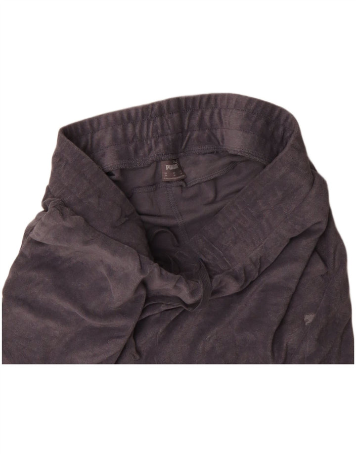 PUMA Womens Sport Shorts UK 14 Medium Grey Cotton