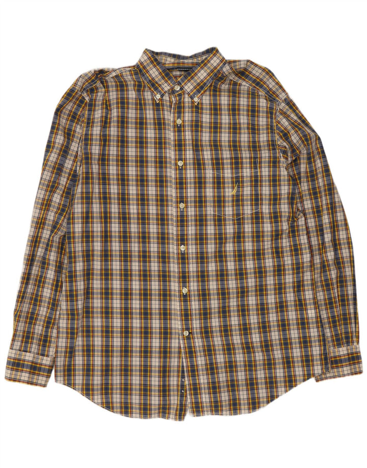 Camicia da uomo Nautica Large in cotone a quadri multicolore