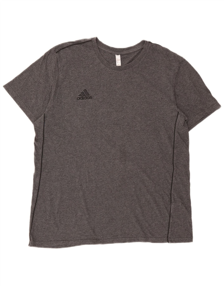Adidas Mens T-Shirt Top Large Grey Cotton