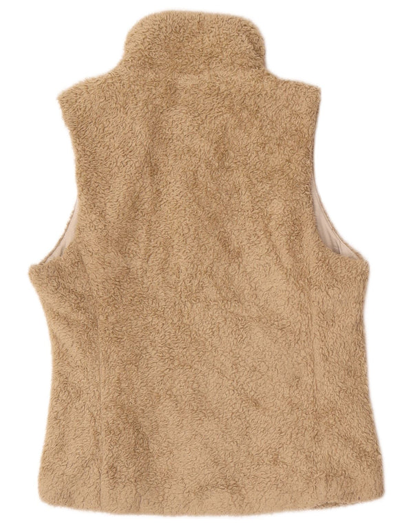 Patagonia Womens Fleece Gilet UK 10 Small Beige Polyester