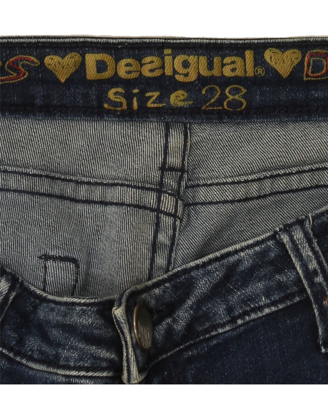 DESIGUAL Womens Slim Jeans W28 L27 Navy Blue Vintage Desigual and Second-Hand Desigual from Messina Hembry 