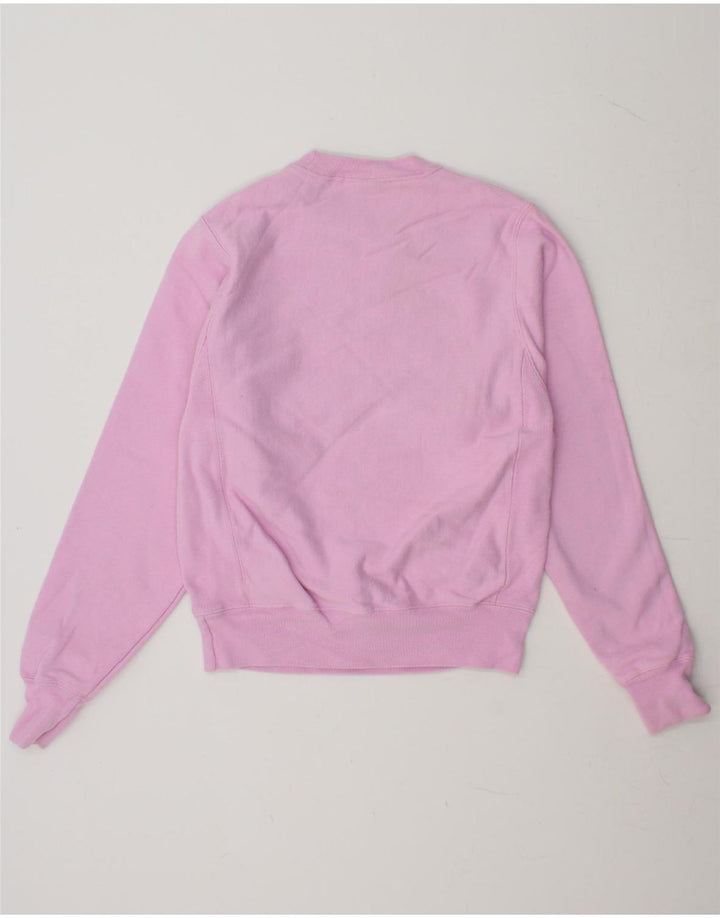 CHAMPION Womens Oversized Sweatshirt Jumper UK 6 XS Pink Cotton Vintage Champion and Second-Hand Champion from Messina Hembry 