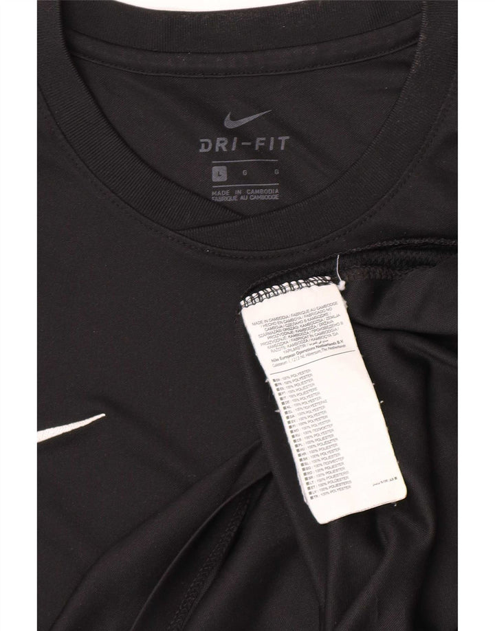 Męski T-shirt Nike Dri Fit, duży, czarny, poliestrowy