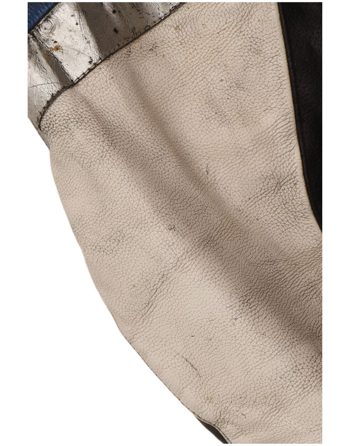 Spidi Mens Leather Racer Jacket IT 54 Large Black Colourblock Leather