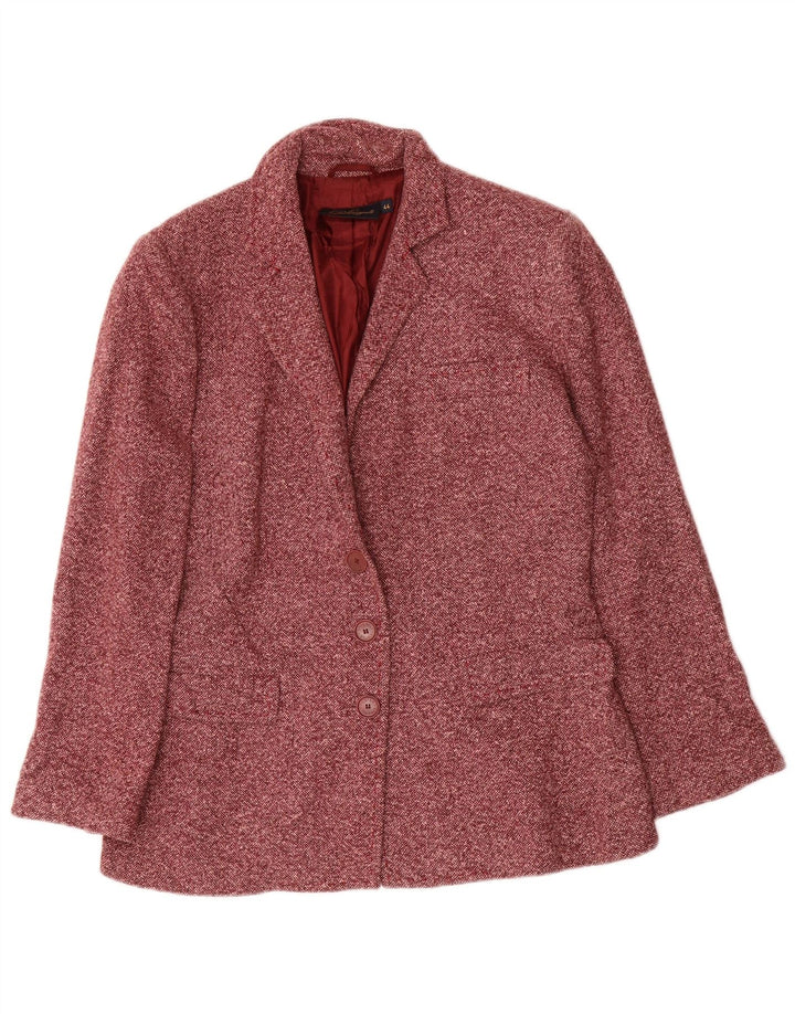 Luisa Spagnoli Dame 3-knaps blazerjakke IT 44 Medium Rød Flecked Uld